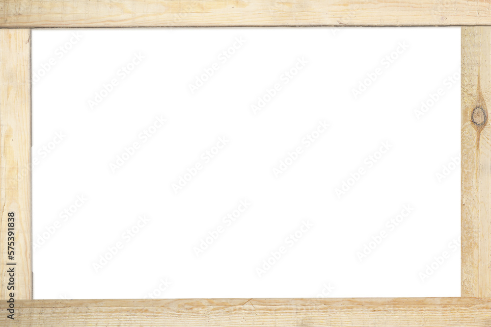 Naklejka premium Wood frame isolated on white background.Vintage concept.