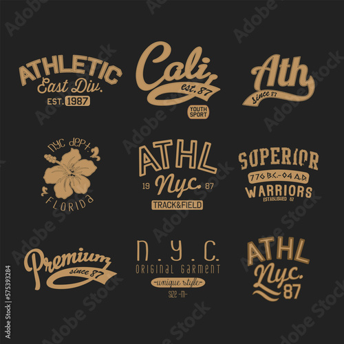 varsity and college typography for print