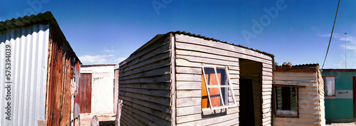 Panoramic image of shacks in Cape Town's township Khayelitsha