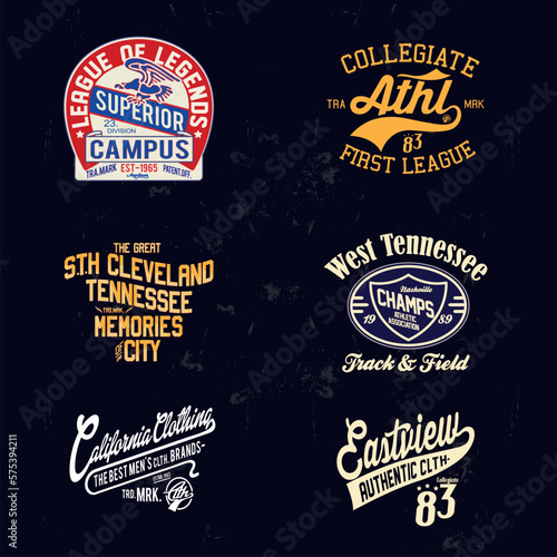 varsity and college typography for print