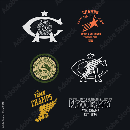varsity and college typography for print