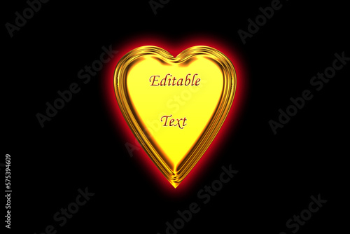 golden heart with ribbon