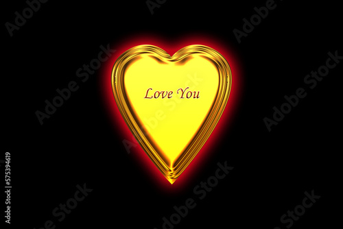 heart on black background