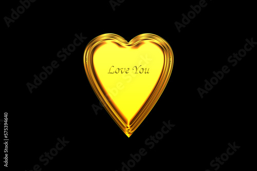 golden heart LOVE YOU