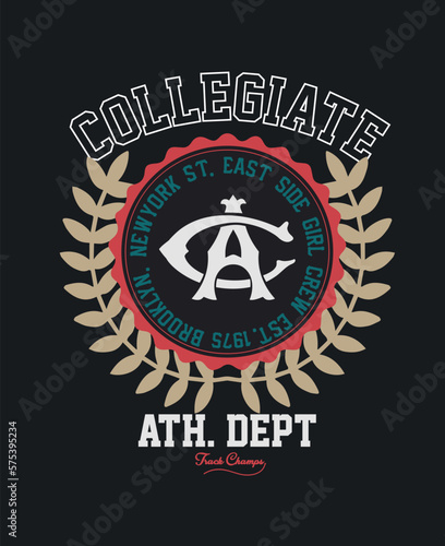 varsity and college typography for print