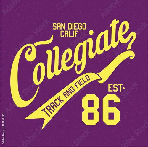varsity and college typography for print