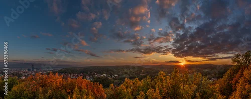 Obraz Zachód słońca z wierzy widokowej Pachołek
