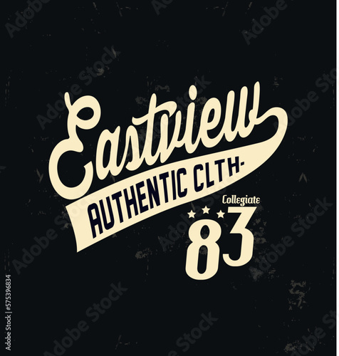 college and varsity typography for print