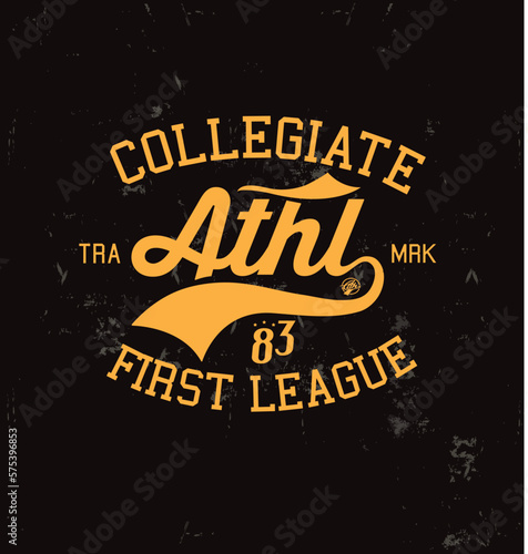 college and varsity typography for print