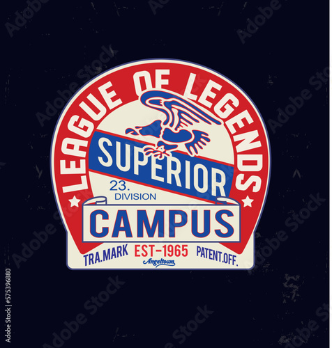 college and varsity typography for print