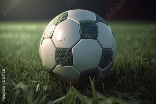 soccer ball on grass © Amit