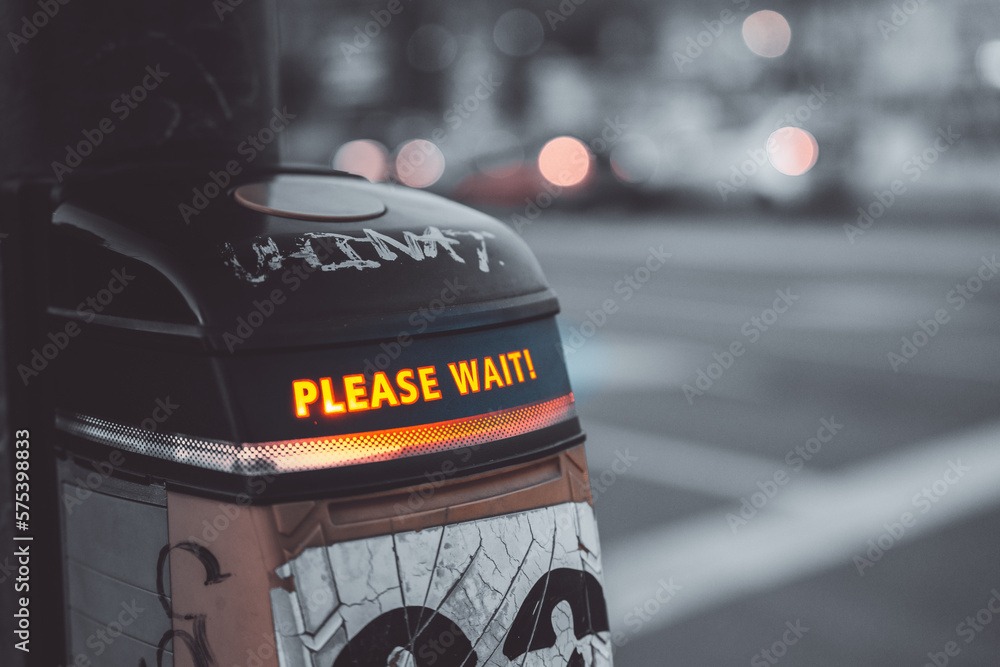 Obraz premium Please wait for the reminder of the street intersection