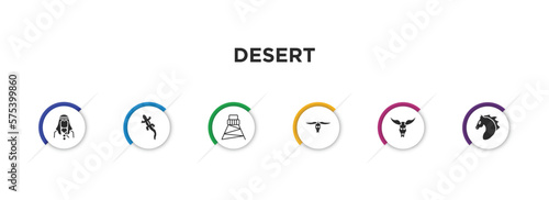Fényképezés desert filled icons with infographic template