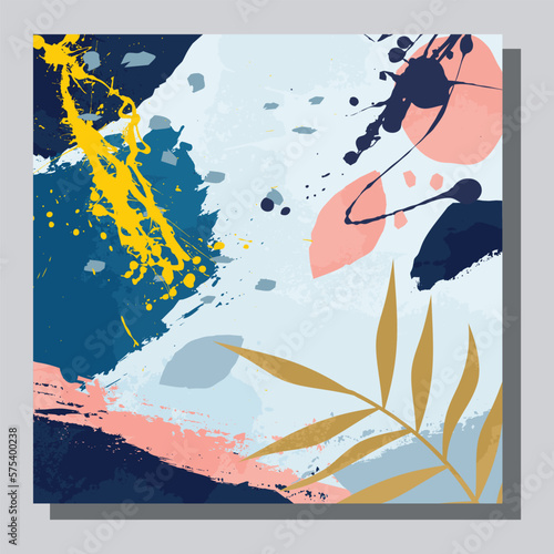 Illustration vector EPS 10 print. Hand draw painted abstract organic shapes. contemporary aesthetic boho mid century modern art in Scandinavian nordic design style
