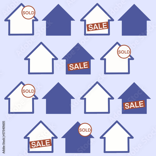 A house has been advertised sold, the house has a sold sign posted in front of the house, a house with sold sign in flat illustration for real estate concept.