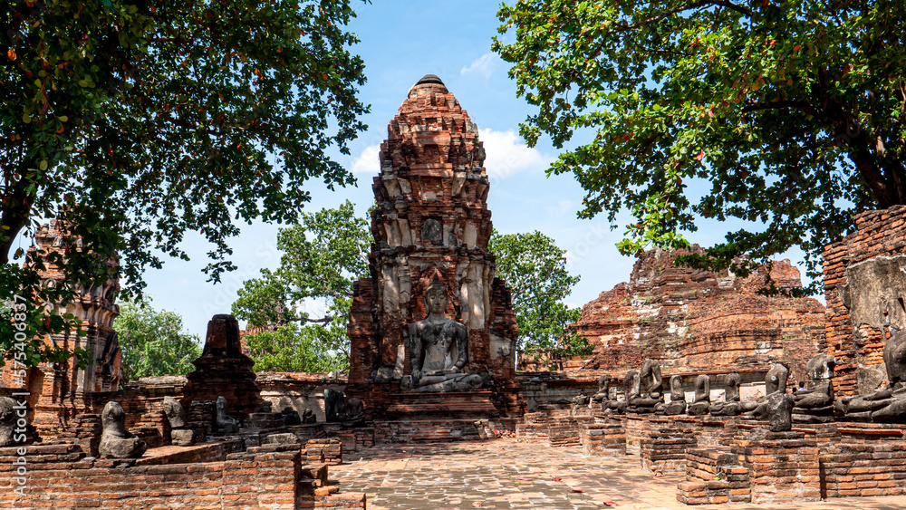 The ruins of Wat Mahathat in Ayutthaya, Thailand