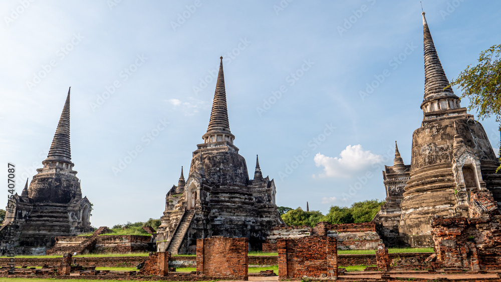Fototapeta premium Wat Phra Si Sanphet, Temple in Phra Nakhon Si Ayutthaya, Thailand