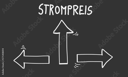 Strompreis Kreide Kreidetafel Tafel Skizze Zeichnung
