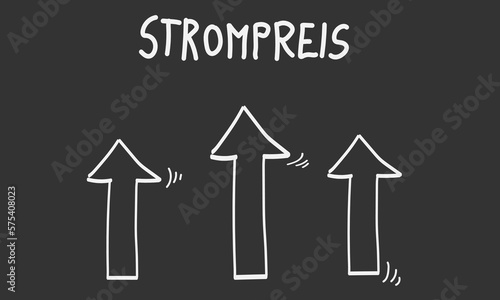 Strompreis Kreidetafel Tafel Kreide