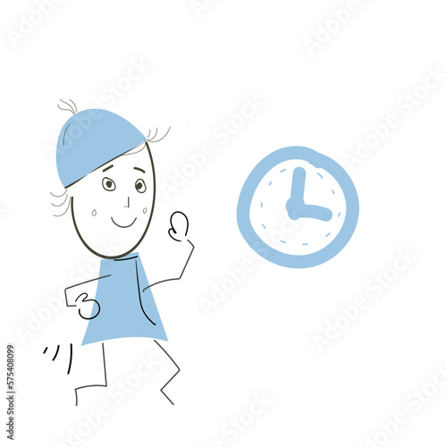 Motiv Strichmännchen Männchen Symbol Zeichen Skizze Figur Uhr