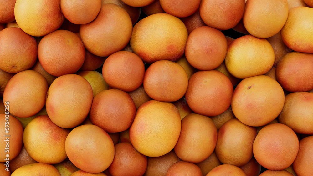 3D render of grapefruits, red and orange background background 3D render of grapefruits, red and orange background background