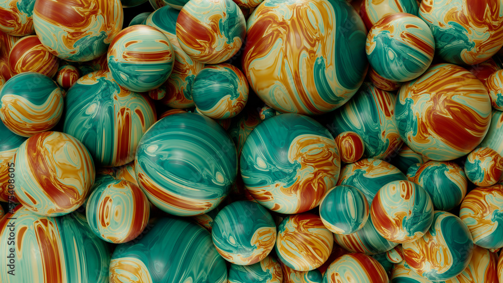 3D render of multicolored spheres 
