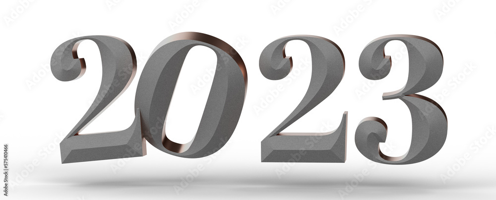 Year as Number - Typography design of 2023 with 3d style design Year as Number - Typography design of 2023 with 3d style design