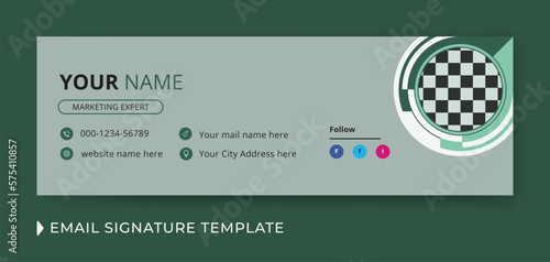 Corporate and business email signature template design with personal details and online mail letter	
