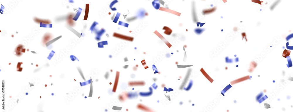 Obraz premium Confetti - Red Blue White Confetti Confetti Overlay