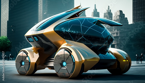 Generative AI illustration of a Creative Future of Autonomous Mobility: AV Taxis, Cabs, Cars, and Public Transportation © ARTMAXX