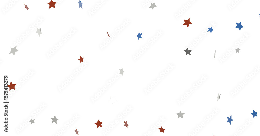 White banner with colorful stars. White banner with colorful stars.