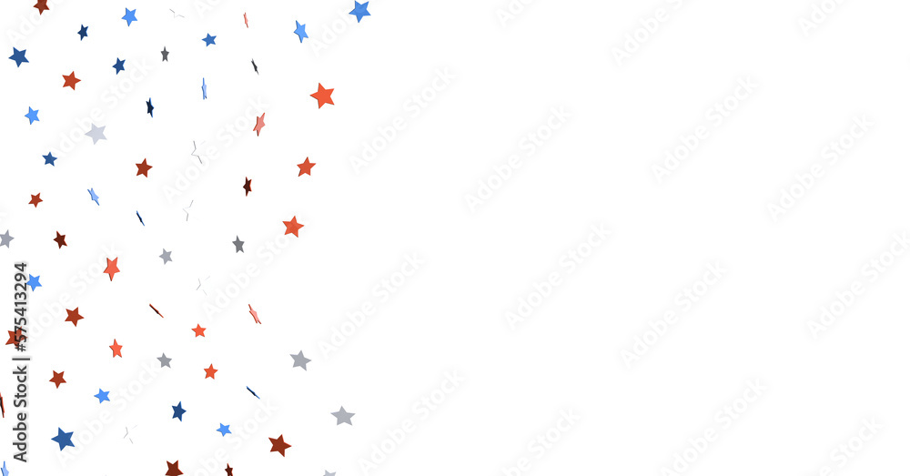 White banner with colorful stars. White banner with colorful stars.