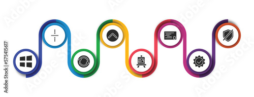 user interface filled icons with infographic template. glyph icons such as vertical align, top button, postal, no protection, window graphic, synchronisation, artboard, right tings vector.