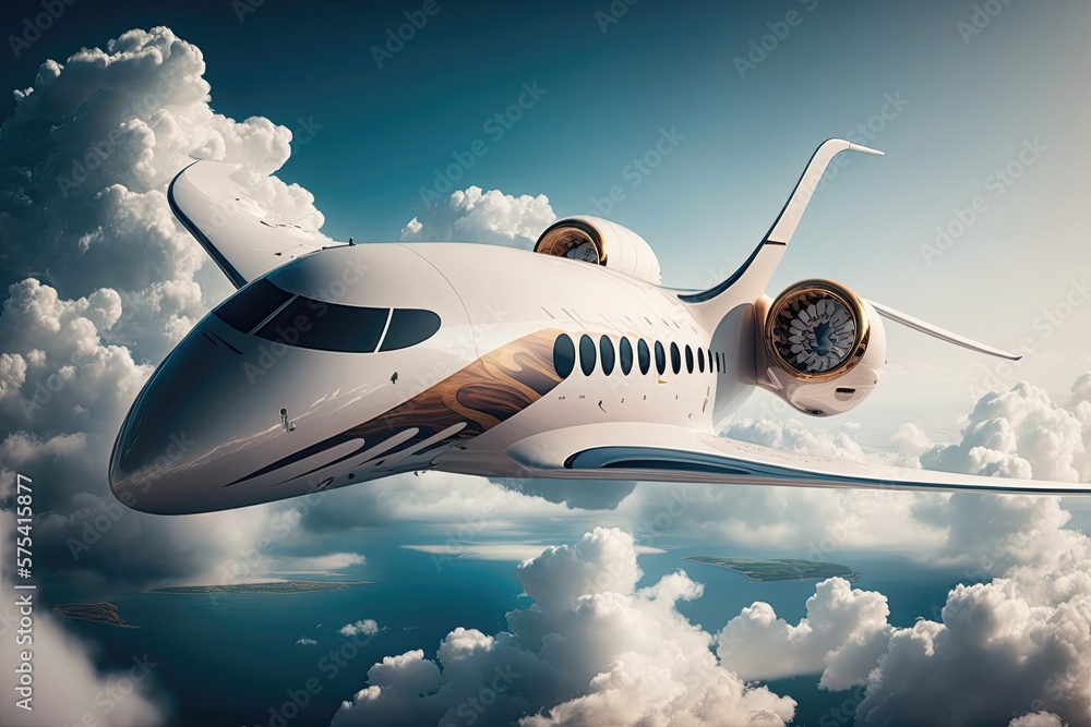 Fototapeta premium Luxurius private jet. Generative AI