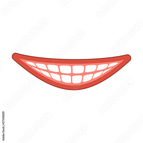 Vector smile teeth. Dental care. Smiling mouth with white teeth illustration. Teeth whitening.