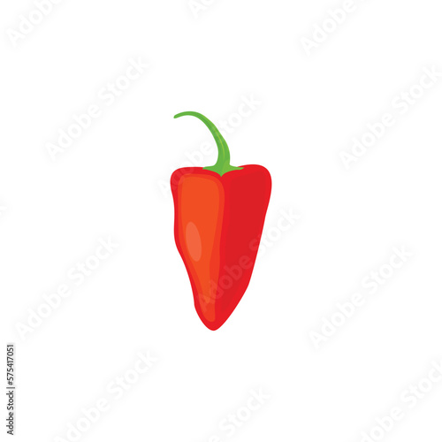 Piquillo pepper or chili pepper. Pimiento pepper. Pimiento del piquillo.Vector illustration isolated on white background. For template label, packing, web, menu, logo, textile, icon