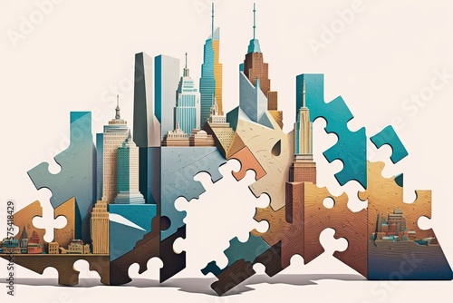 Puzzle city background