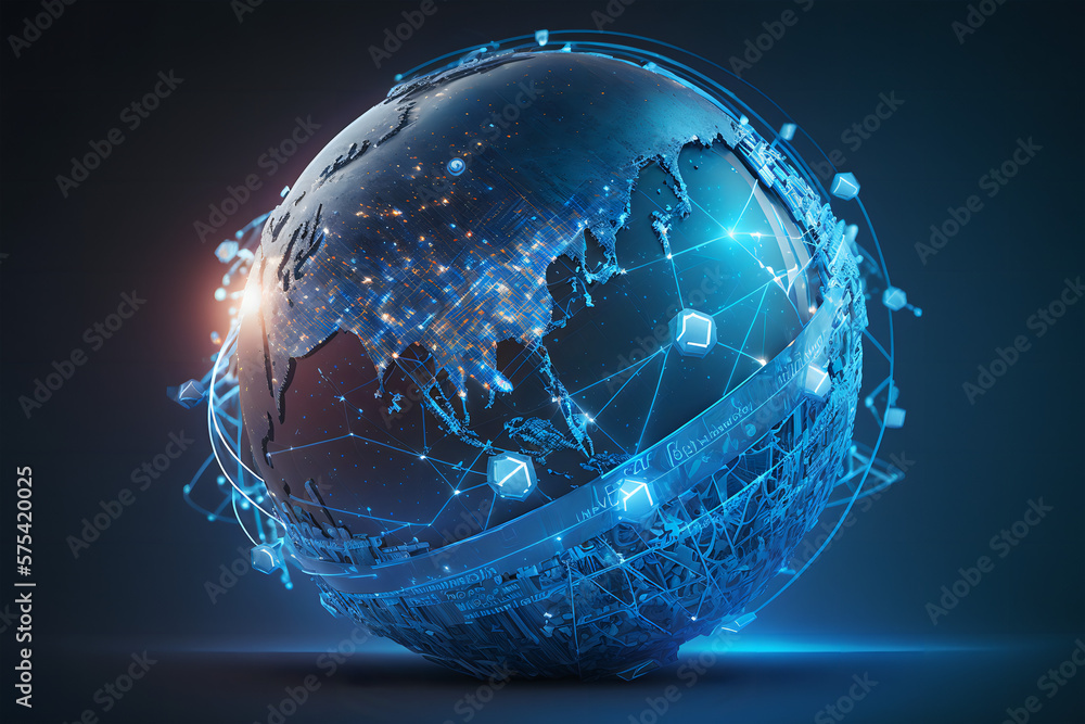 Futuristic and technological planet earth background, wallpaper