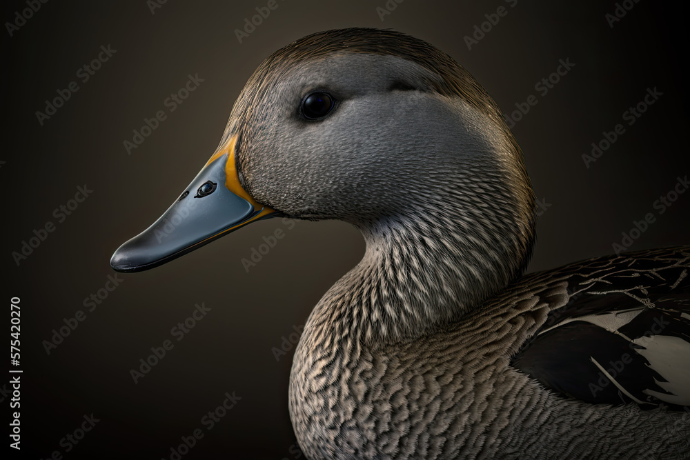 Gadwall in a summer landscape , generative artificial intelligence Gadwall in a summer landscape , generative artificial intelligence