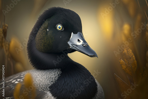  Greater scaup in a fall landscape , generative artificial intelligence  photo