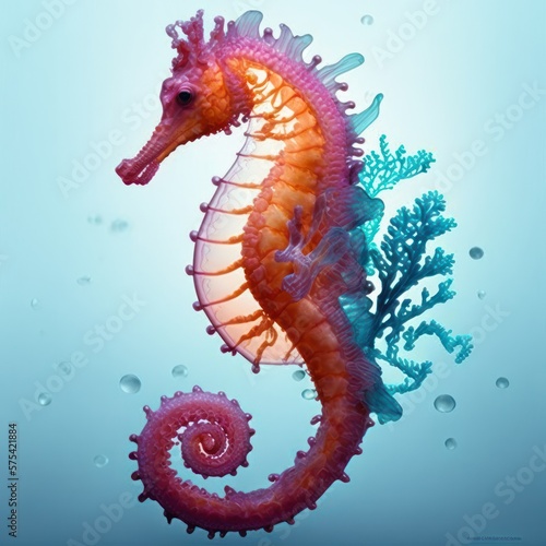 Mediterranean Seahorse - Hippocampus guttulatus GENERATIVE AI