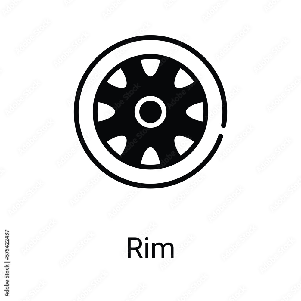 Rim icons design stock illustration.