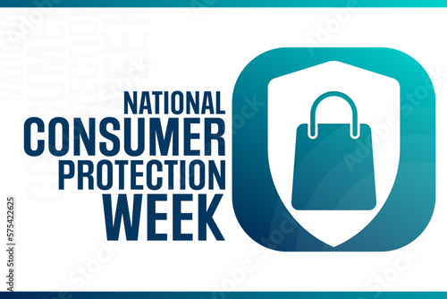 National Consumer Protection Week. Vector illustration. Holiday poster.