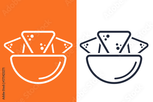 Tortilla chips icon. Vector illustration. Flat style element.