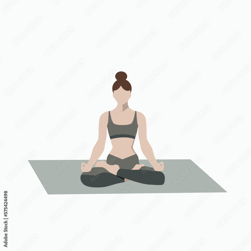 vector illustration of woman practicing yoga depicting healthy lifestyle,Woman meditating in yoga asana Padmasana cross legged position for meditation with Chin Mudra isolated on white background vector illustration of woman practicing yoga depicting healthy lifestyle,Woman meditating in yoga asana Padmasana cross legged position for meditation with Chin Mudra isolated on white background