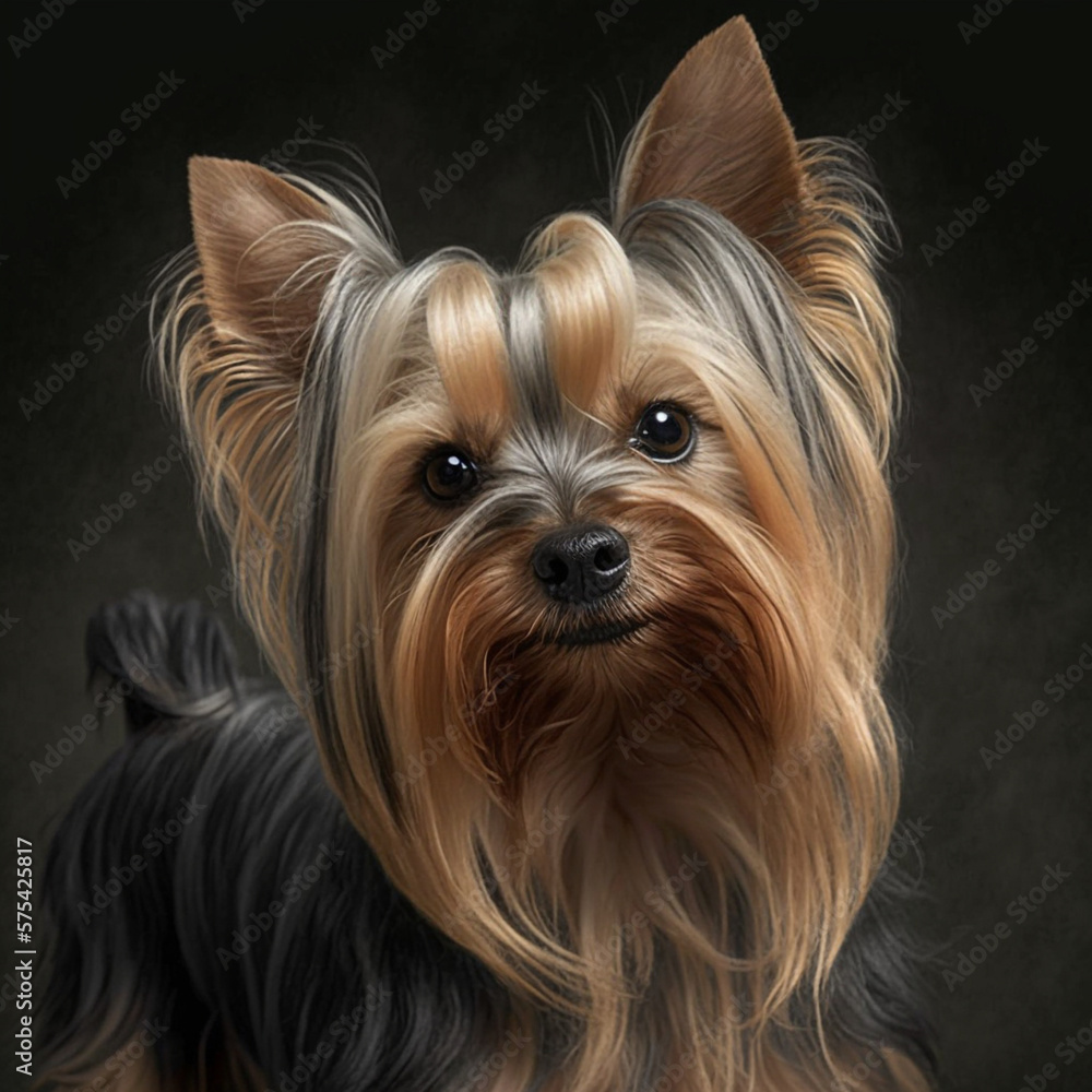 Fototapeta premium Realistic yorkshire terrier, generative AI
