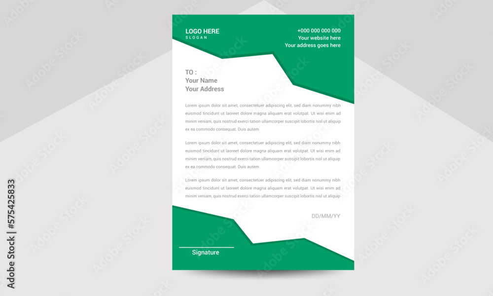 Creative Corporate Letterhead & Clean business style letterhead, Company letterhead template