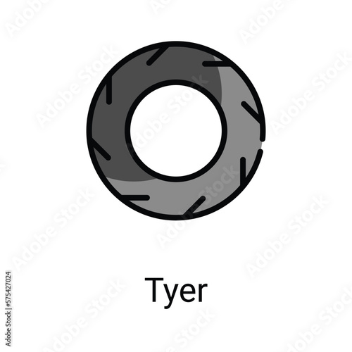 Tyer icons design stock illustration. photo