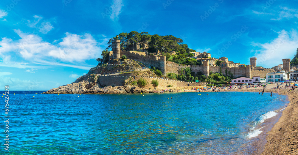 Beach at Tossa de Mar and fortress