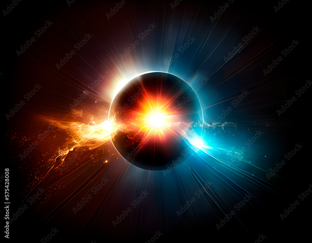 Bright glare and light, the effect of a lens in space on a black background. Saturated colors, flashes of light in the dark, reflections and rays. Lens flare, sparkles and shine. Bright glare and light, the effect of a lens in space on a black background. Saturated colors, flashes of light in the dark, reflections and rays. Lens flare, sparkles and shine.
